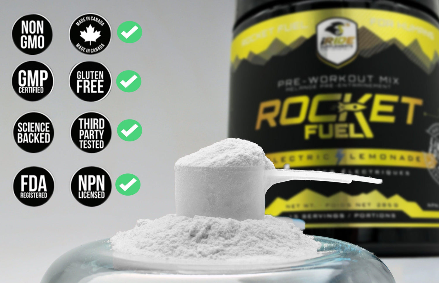 Pre Ride Supplement *Electric Lemonade* Rocket Fuel Pre-Workout (15 Servings) – iRide ...